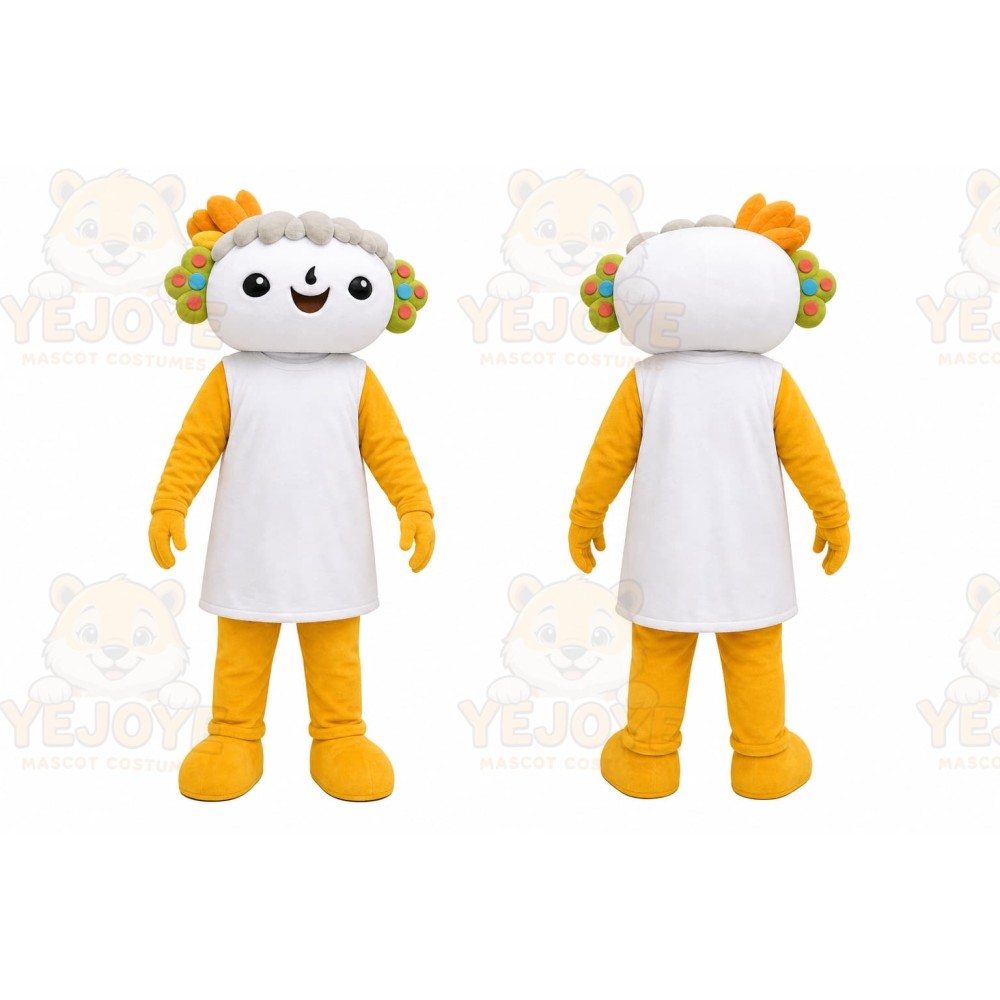 Yellow Fantasy Creature Mascot Costume for Children's Events