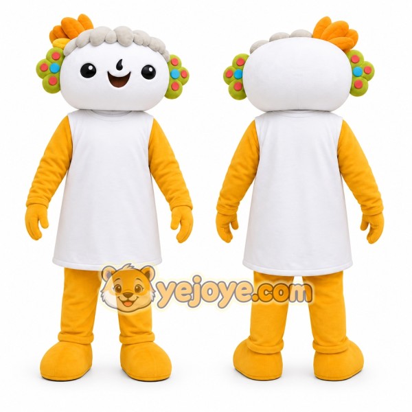 Yellow Fantasy Creature Mascot Costume for Children's Events