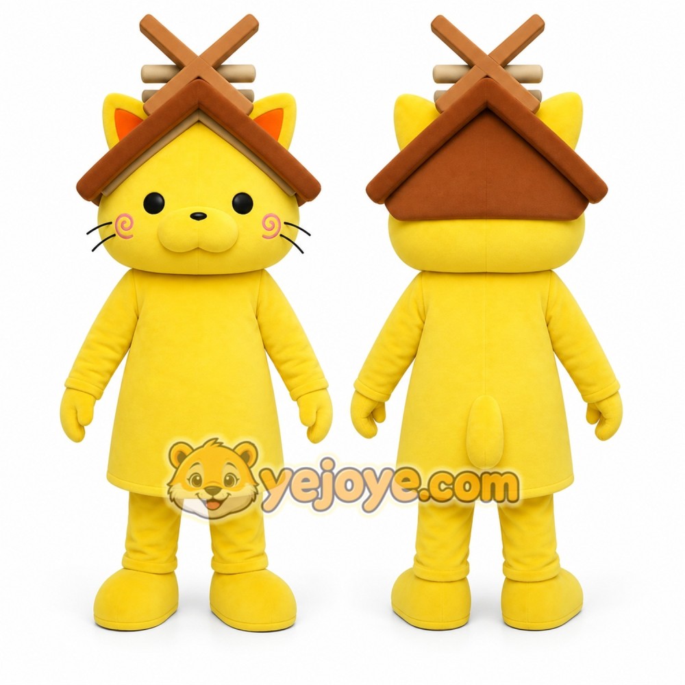 Yellow Cat Mascot Costume for Children's Events Yellow Cat Mascot Costume for Children's Events