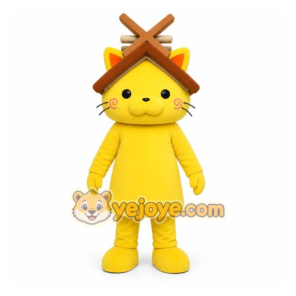 Yellow Cat Mascot Costume for Children's Events