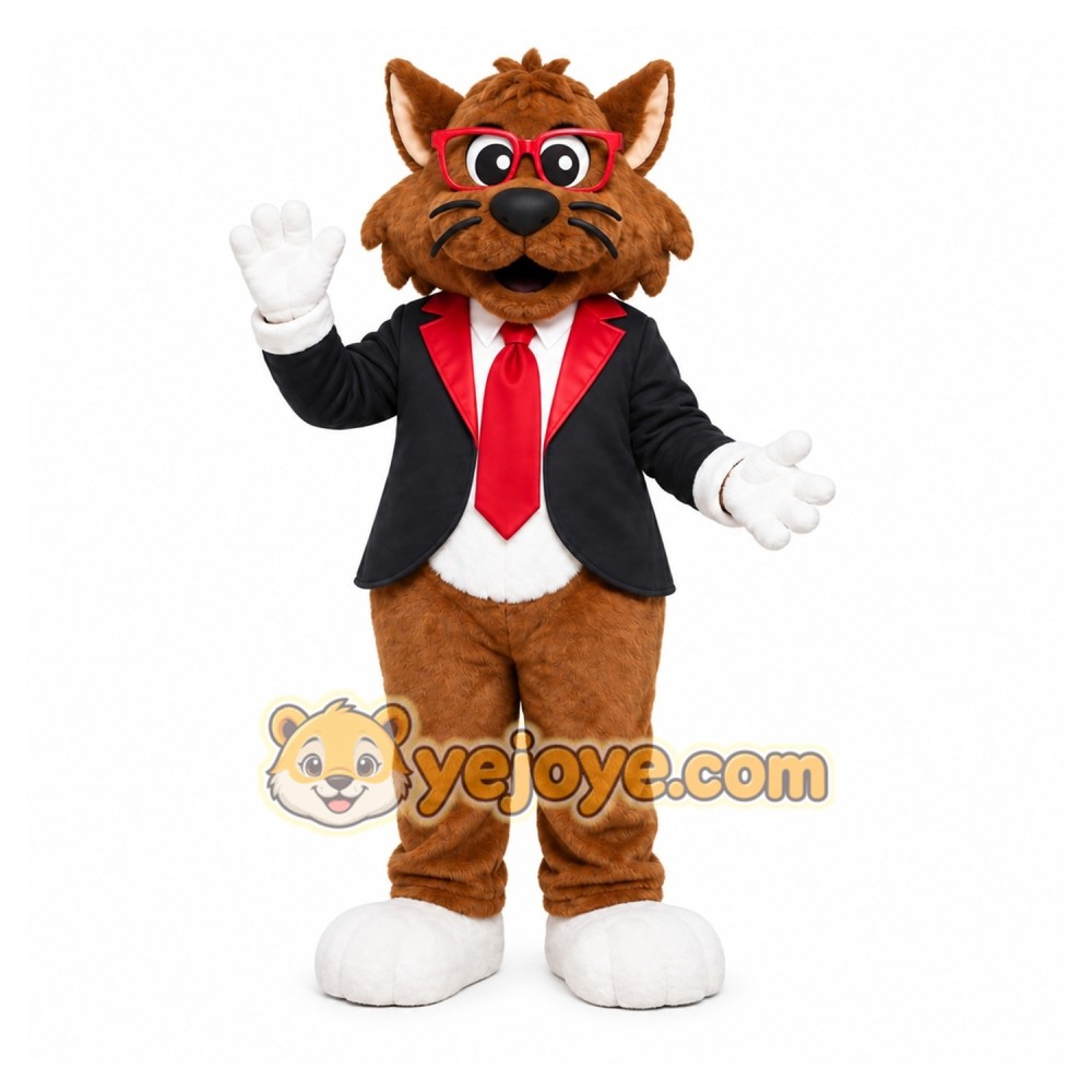 Brown Wolf Mascot Costume for Corporate Events Brown Wolf Mascot Costume for Corporate Events