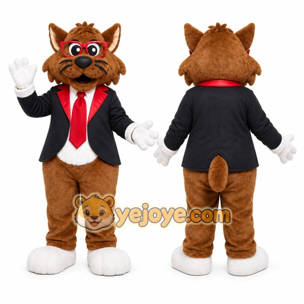 Brown Wolf Mascot Costume for Corporate Events