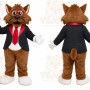 Brown Wolf Mascot Costume for Corporate Events