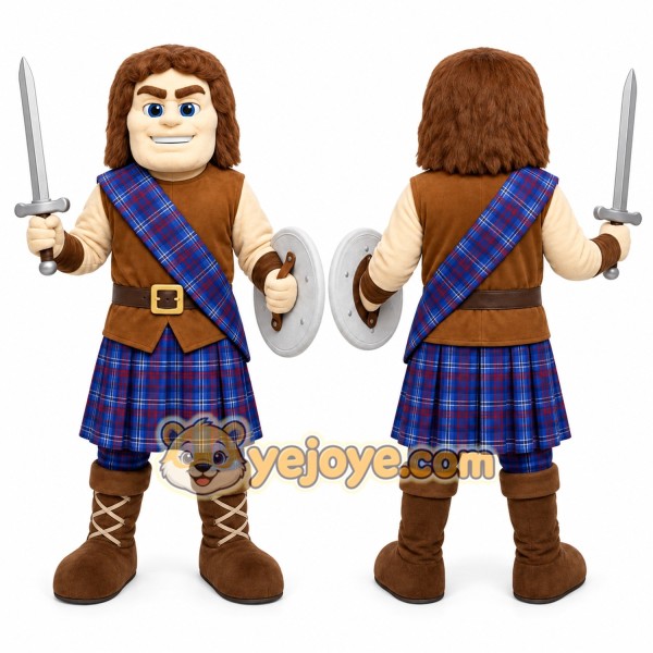 Brown Warrior Mascot Costume for Events and Promotions