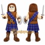 Brown Warrior Mascot Costume for Events and Promotions