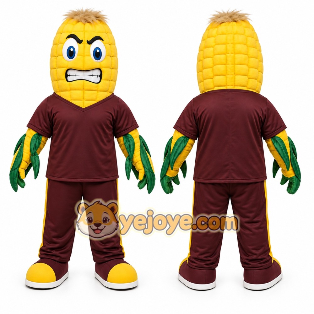 Yellow Corn Mascot Costume for Restaurant Promotions Yellow Corn Mascot Costume for Restaurant Promotions