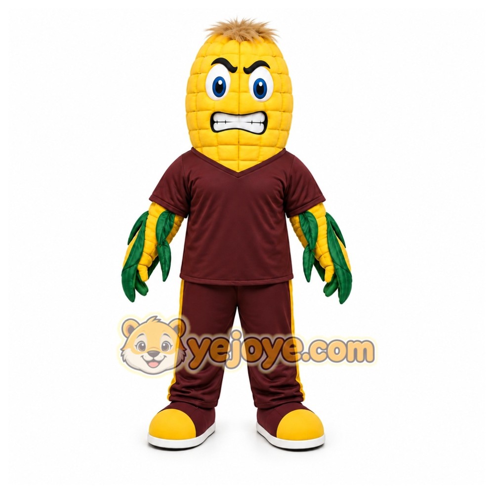 Yellow Corn Mascot Costume for Restaurant Promotions Yellow Corn Mascot Costume for Restaurant Promotions
