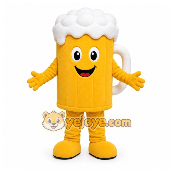 Yellow Beer Mug Mascot Costume for Corporate Events Yellow Beer Mug Mascot Costume for Corporate Events