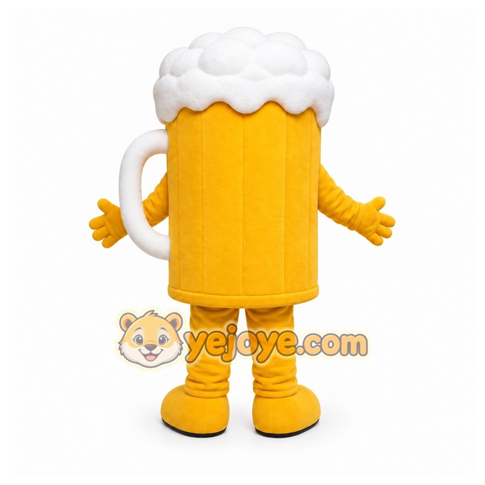 Yellow Beer Mug Mascot Costume for Corporate Events Yellow Beer Mug Mascot Costume for Corporate Events