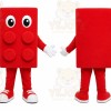Red Building Block Mascot Costume for Children's Events