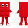 Red Building Block Mascot Costume for Children's Events