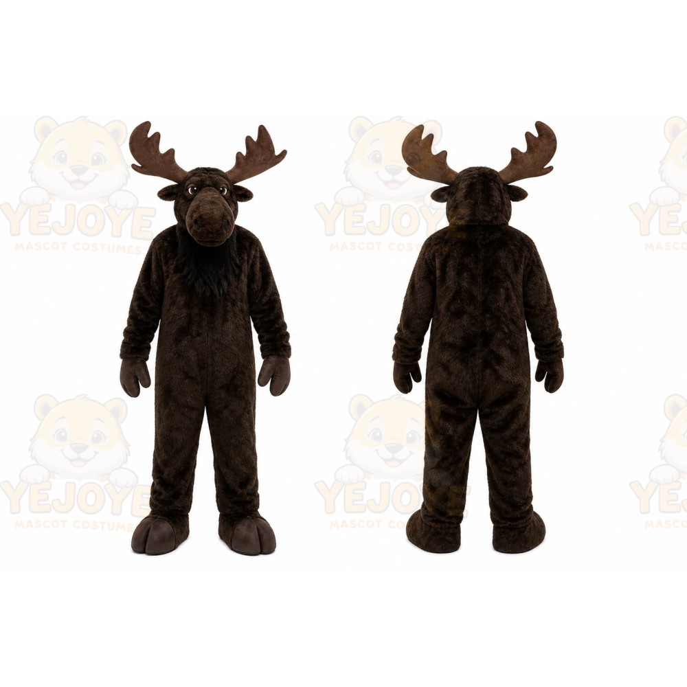 Brown Moose Mascot Costume for Sports Events