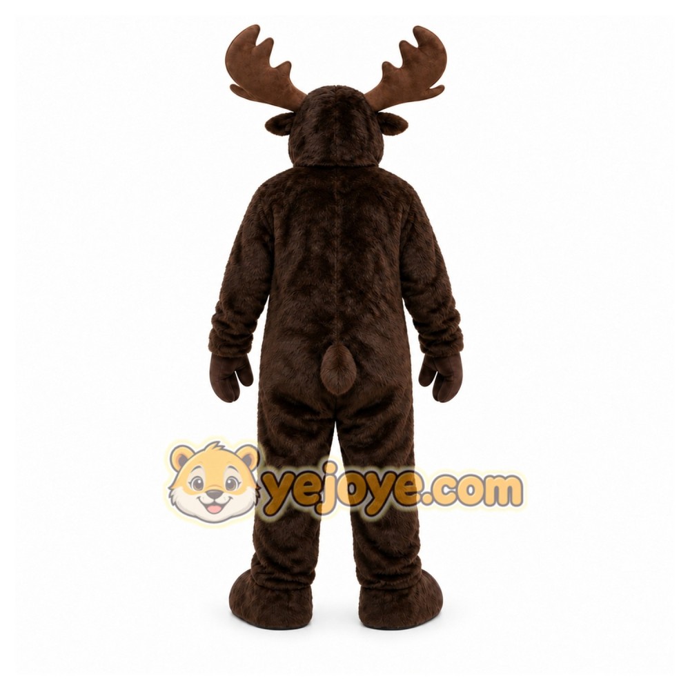 Brown Moose Mascot Costume for Sports Events