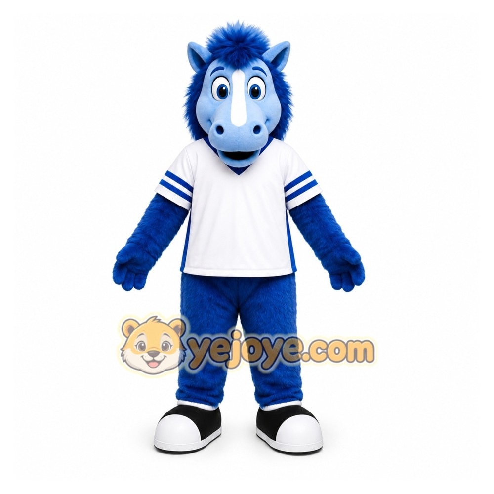 Blue Horse Mascot Costume for Sports Events Blue Horse Mascot Costume for Sports Events