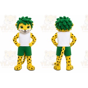 Yellow Cheetah Mascot Costume for Sports Events