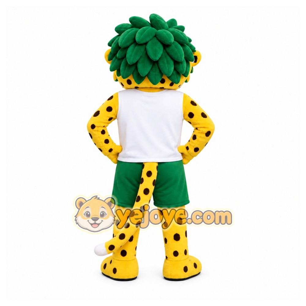 Yellow Cheetah Mascot Costume for Sports Events Yellow Cheetah Mascot Costume for Sports Events