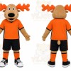 Orange Moose Mascot Costume for Sports Events