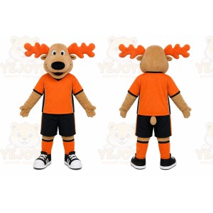 Orange Moose Mascot Costume for Sports Events