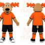 Orange Moose Mascot Costume for Sports Events