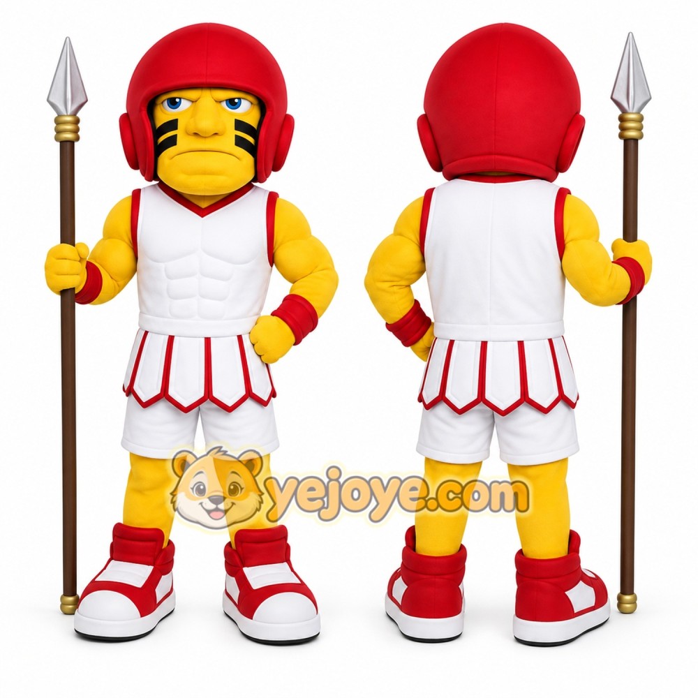 Yellow Roman Soldier Mascot Costume for Sports Events Yellow Roman Soldier Mascot Costume for Sports Events