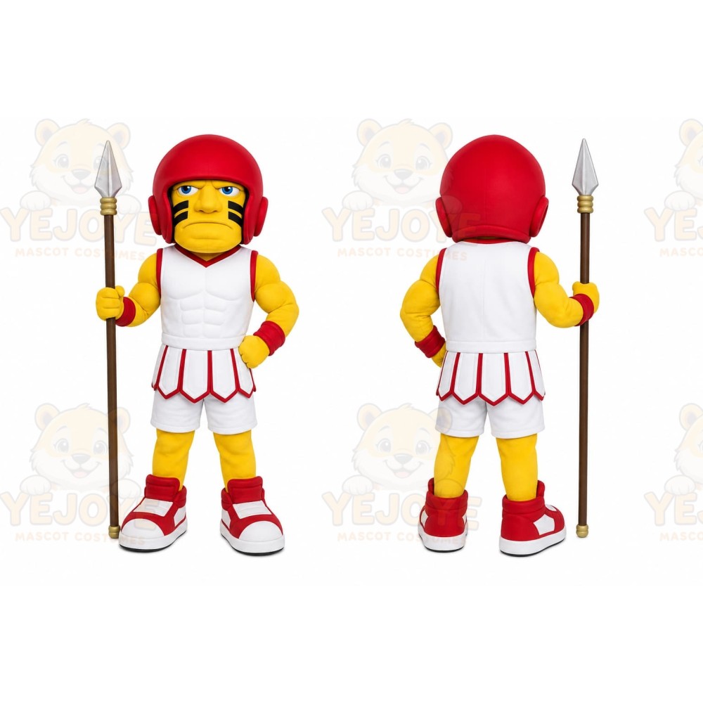 Yellow Roman Soldier Mascot Costume for Sports Events