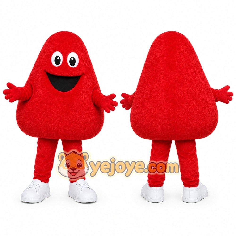 Red Abstract Shape Mascot Costume for Events and Promotions