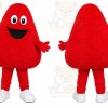 Red Abstract Shape Mascot Costume for Events and Promotions