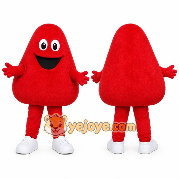 Red Abstract Shape Mascot Costume for Events and Promotions