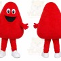 Red Abstract Shape Mascot Costume for Events and Promotions