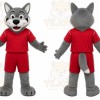 Gray Wolf Mascot Costume for Sports Events