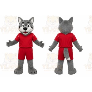 Gray Wolf Mascot Costume for Sports Events