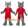Gray Wolf Mascot Costume for Sports Events