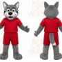 Gray Wolf Mascot Costume for Sports Events