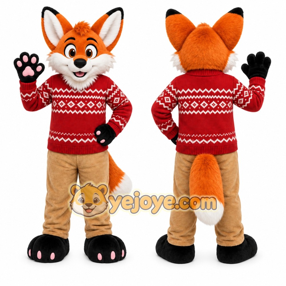 Orange Fox Mascot Costume for Holiday Events