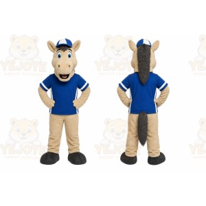 Blue Horse Mascot Costume for Sports Events