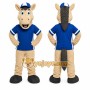 Blue Horse Mascot Costume for Sports Events