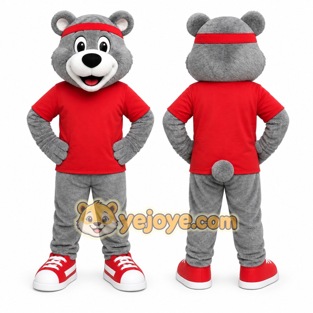 Gray Bear Mascot Costume for Events and Promotions