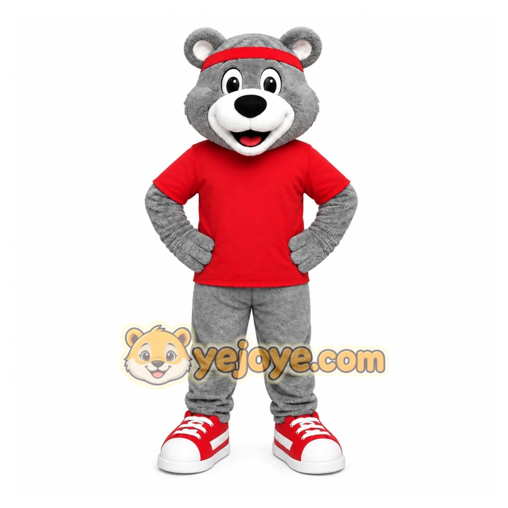 Gray Bear Mascot Costume for Events and Promotions