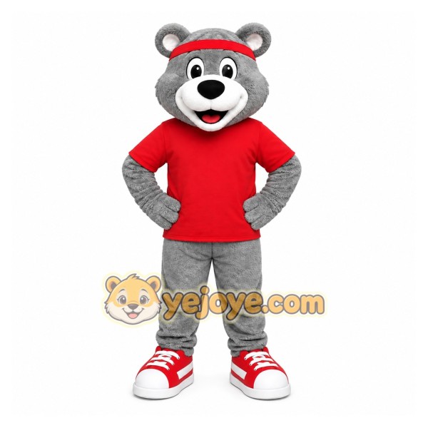 Gray Bear Mascot Costume for Events and Promotions