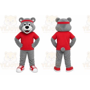 Gray Bear Mascot Costume for Events and Promotions