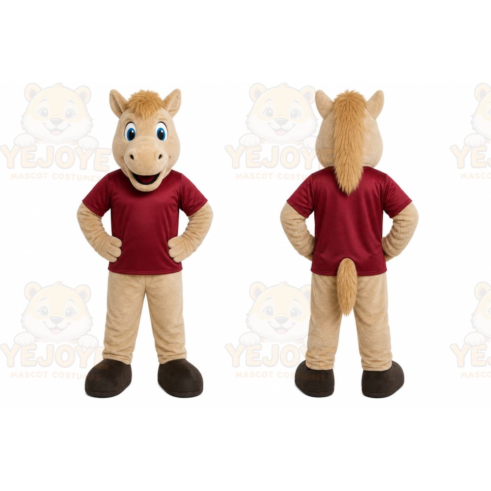 Tan Horse Mascot Costume for Events and Promotions