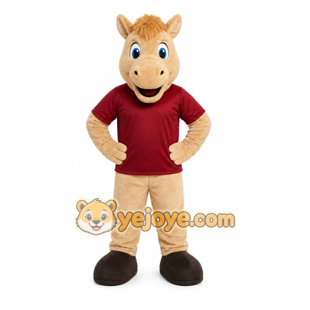 Tan Horse Mascot Costume for Events and Promotions Tan Horse Mascot Costume for Events and Promotions