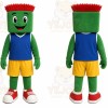 Green Block Head Character Mascot Costume for Events and Promotions