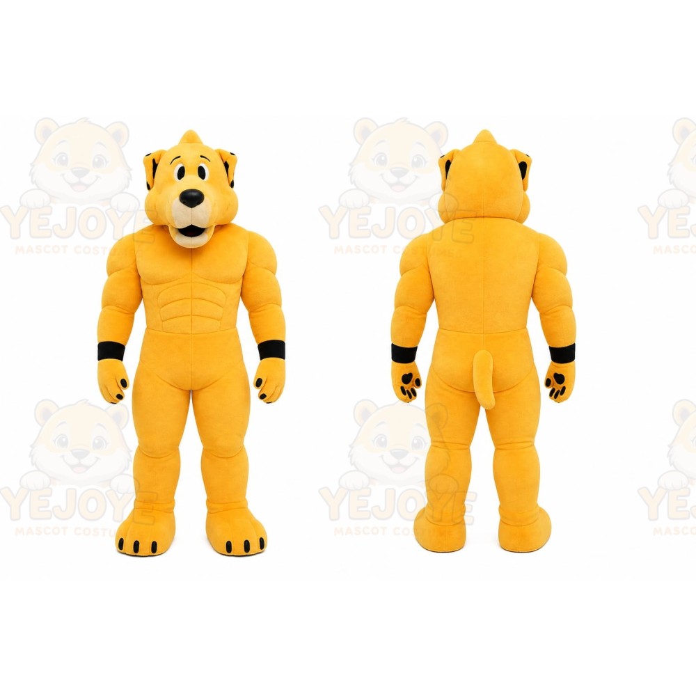 Yellow Tiger Mascot Costume for Sports Events