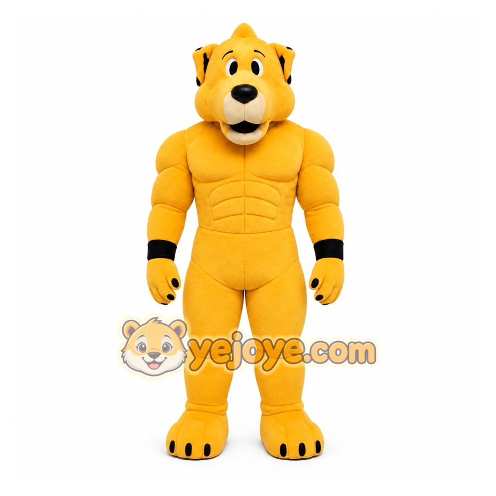 Yellow Tiger Mascot Costume for Sports Events
