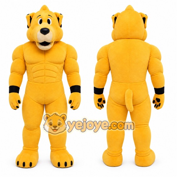 Yellow Tiger Mascot Costume for Sports Events