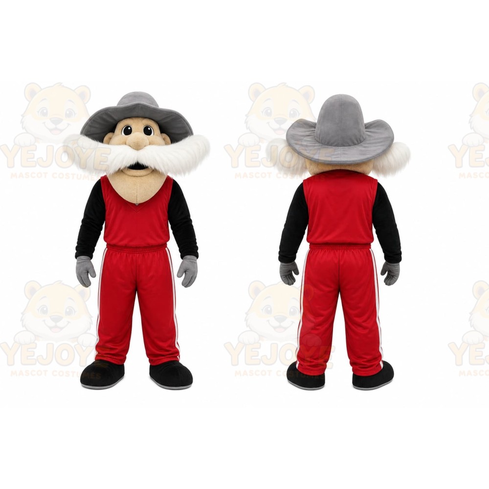 Red Cowboy Character Mascot Costume for Events and Promotions