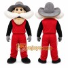 Red Cowboy Character Mascot Costume for Events and Promotions