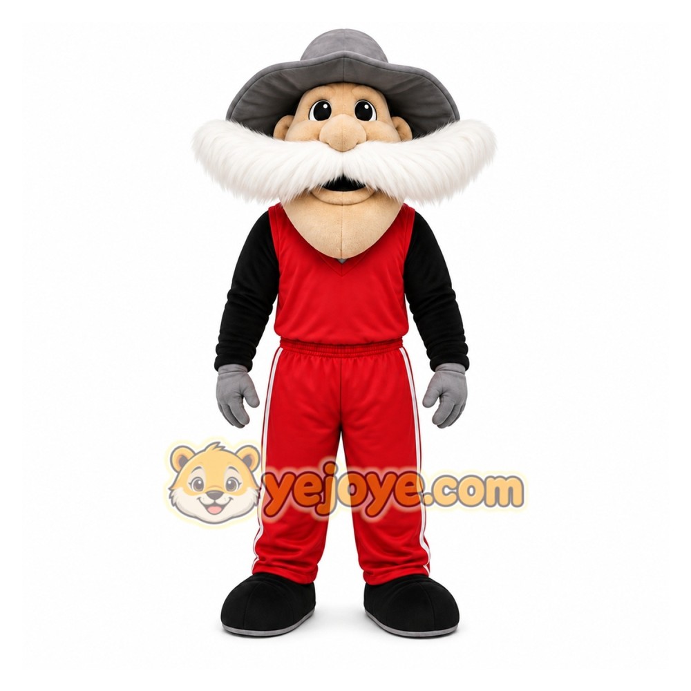 Red Cowboy Character Mascot Costume for Events and Promotions