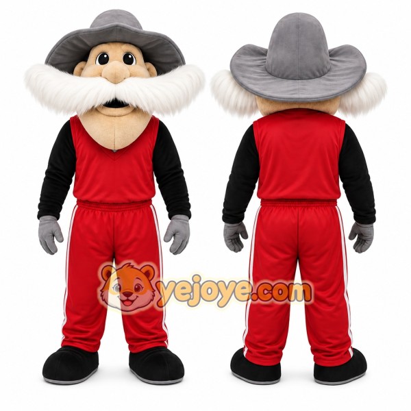 Red Cowboy Character Mascot Costume for Events and Promotions